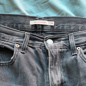 Low Pro Straight Slouchy Jeans - Black Wash